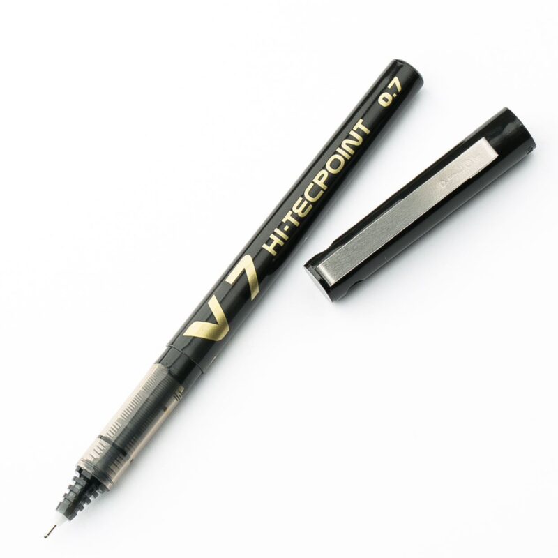 PILOT PEN V7 HI-TECPOINT 0.7MM FINE BLK BX-V7-B