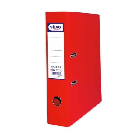 SKAG PREMIUM BOX FILE A4 PVC 8CM RED 8/32