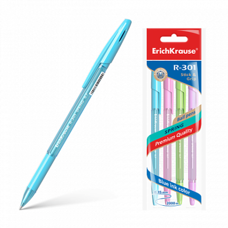 ERICHKRAUSE BALLPOINT PEN R-301 SPRING STICK&GRIP 0.7 BLUE 42750