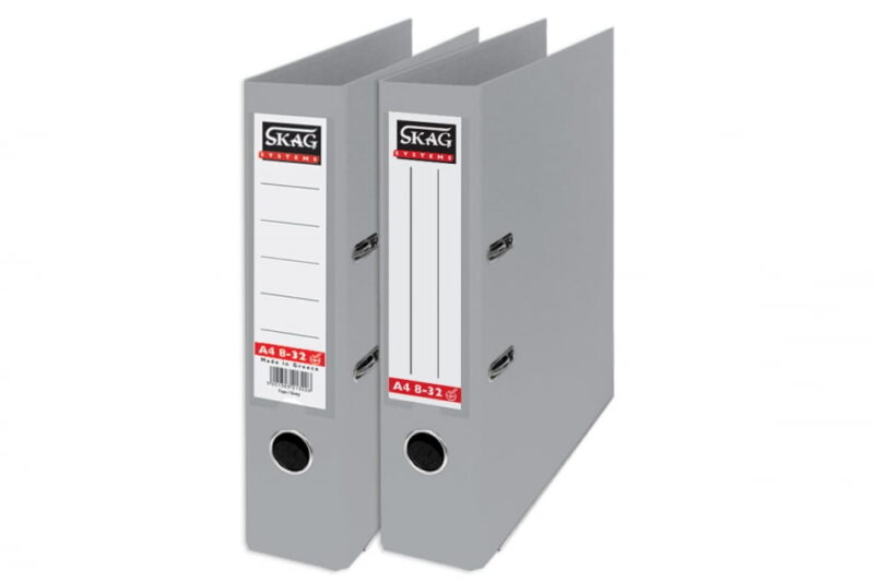 SKAG PREMIUM BOX FILE A4 PVC 8CM GREY 8/32