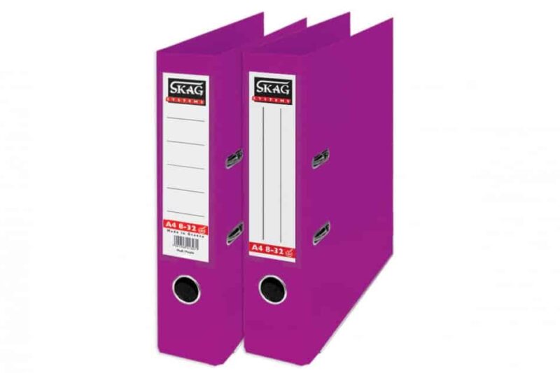 SKAG PREMIUM BOX FILE A4 PVC 8CM PURPLE 8/32