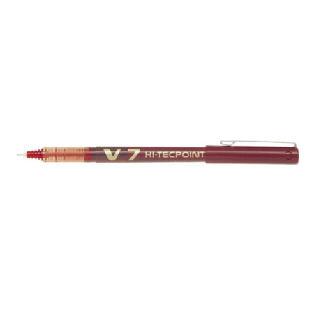 PILOT PEN V7 HI-TECPOINT FINE 0.7MM RED BX-V7-R