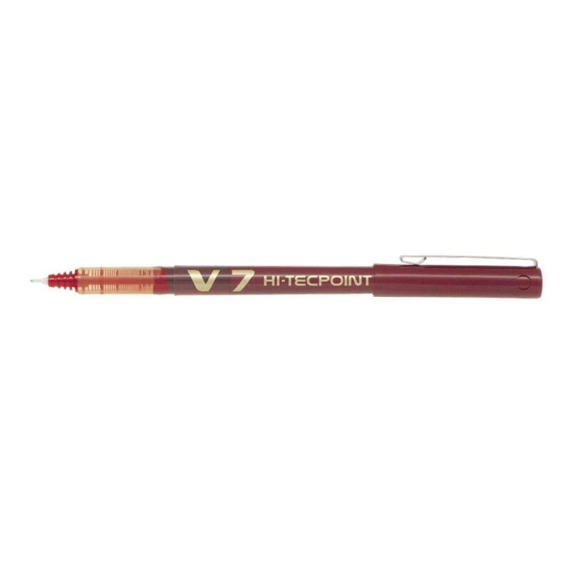 PILOT PEN V7 HI-TECPOINT FINE 0.7MM RED BX-V7-R