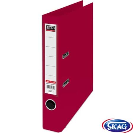 SKAG PREMIUM BOX FILE A4 PVC 4CM NARROW MAROON 4/32