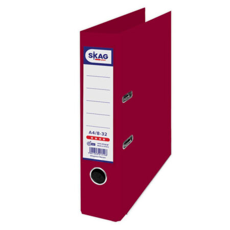 SKAG PREMIUM BOX FILE A4 PVC 8CM MAROON 8/32