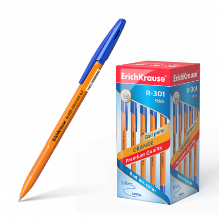 ERICHKRAUSE BALLPOINT PEN R-301 ORANGE STICK 0.7 BLUE 43194