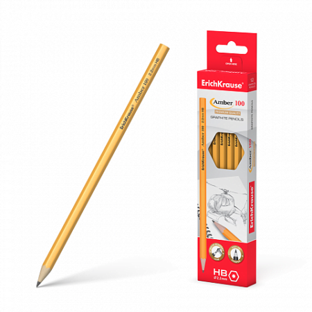 ERICHKRAUSE GRAPHITE HEXAGONAL PENCIL AMBER 100 HB 45598/45476