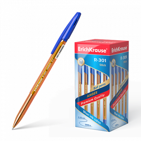 ERICHKRAUSE BALLPOINT PEN R-301 AMBER STICK BLUE 31058