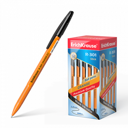 ERICHKRAUSE BALLPOINT PEN R-301 ORANGE STICK 0.7 BLACK 43195