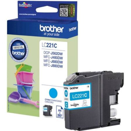 BROTHER INK CARTRIDGE LC221 CYAN  MCFJ 460/480/485/680/880 & DCP562