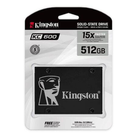 KINGSTON KC600/SOLID STATE DRIVE/ENCRYPTED/512 GB INTERNAL 2.5" SATA 6GB/S 256-BIT