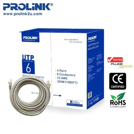 PROLINK UTP NETWORK CABLE CAT6- GREY 305M