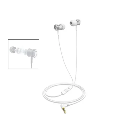 HAVIT WIRED EARPHONES WITH MIC  3.5MM  E303P WHITE/GREY