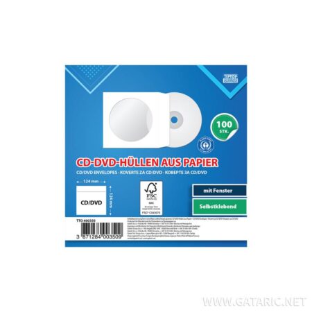 TTO CD/DVD WHITE ENVELOPES (100 PCS) 400350