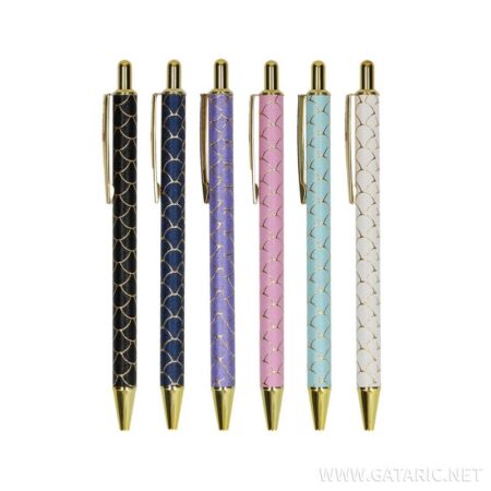 TTO ELEGANT RETRACTABLE BALLPOINT PEN SIREN BLUE 408041 EACH