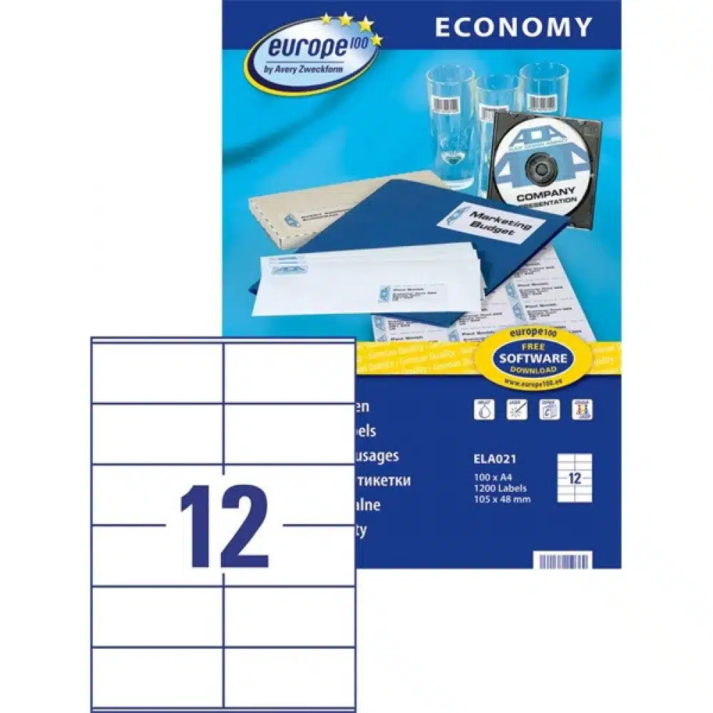 ECONOMY/AVERY LABELS 105X48MM ELA021