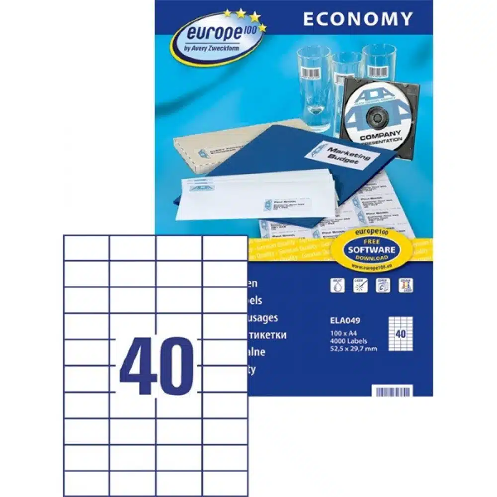 ECONOMY/AVERY LABELS 52.5X29.7 ELA049