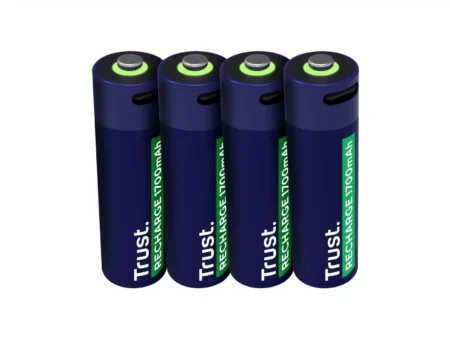 TRUST USB-C RECHARGABLE AA BATTERIES 4 PCS 25631 (BUILT-IN CHARGE PORT)