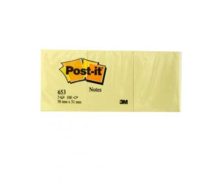 POST-IT NOTES 38X51MM 653 YELLOW (3 PCS) 3M-653