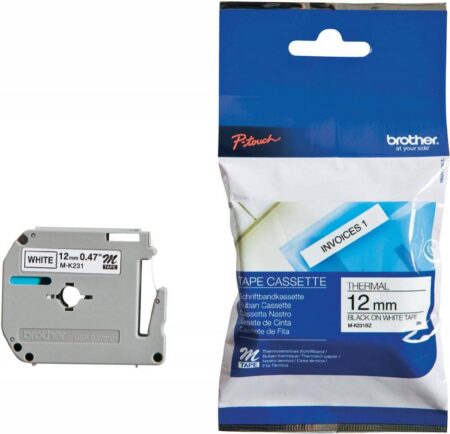 BROTHER TAPE 12MM B/W MK-231