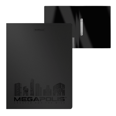 ERICHKRAUSE RING BINDER 'MEGAPOLIS' 2 RINGS A4 24mm BLACK 46002/50515