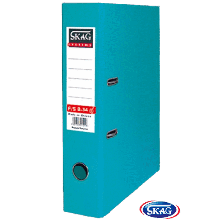 SKAG PREMIUM BOX FILE F/SC PVC 8CM WIDE VERAMA/TURQOISE 8/34