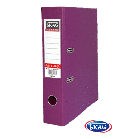 SKAG PREMIUM BOX FILE F/SC PVC 8CM WIDE PURPLE 8/34
