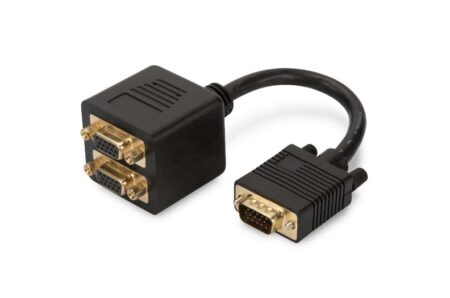 DIGITUS VGA MONITOR Y-SPLITTER CABLE M/F GOLD AK-310400-002-S