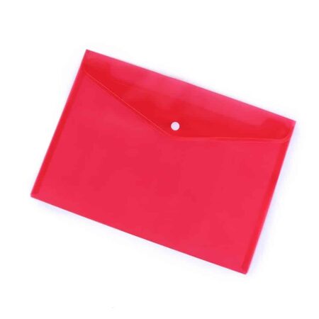 CLEAR BAG A3 WITH BUTTON RED SA3-RE