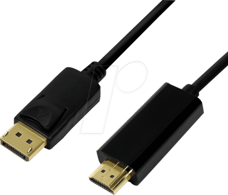 LOGILINK 2M DISPLAYPORT TO HDMI M/M BLACK CV0127