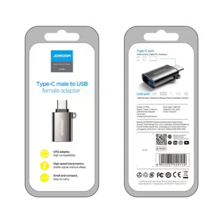 JOYROOM USB-C TO USB FEMALE ADAPTER PEARL NICKEL S-H151