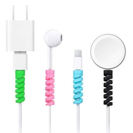 CABLE COVER (4PCS) SPRING PROTECTION AGAINST PLUG DAMAGE (RANDOM COLORS)