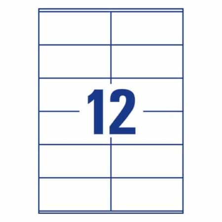 TTO WHITE ECONOMY LABELS 105X48MM 105048