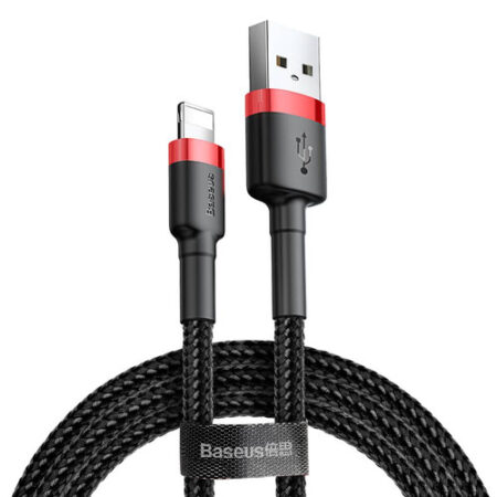 BASEUS CAFULE BRAIDED USB TO LIGHTNING 3METERS BLK RED CATKLF-R91