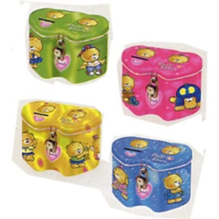 DOUBLE HEART TIN COIN BANK