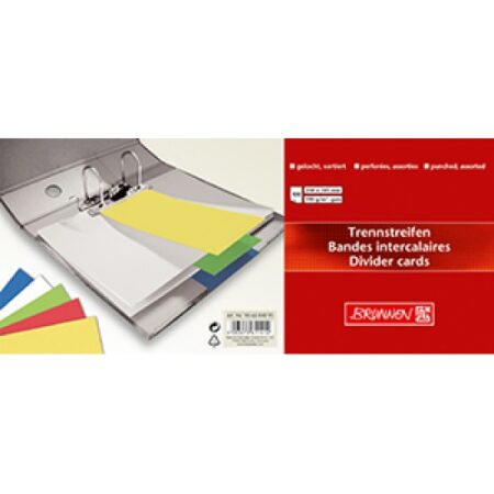 Divider Cards 10.5x24cm assrted 100 dividers 180 gsm