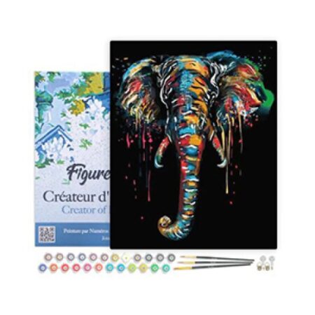 Paint by numbers Figured'Art Elephant Painting 40x50cm Already Framed