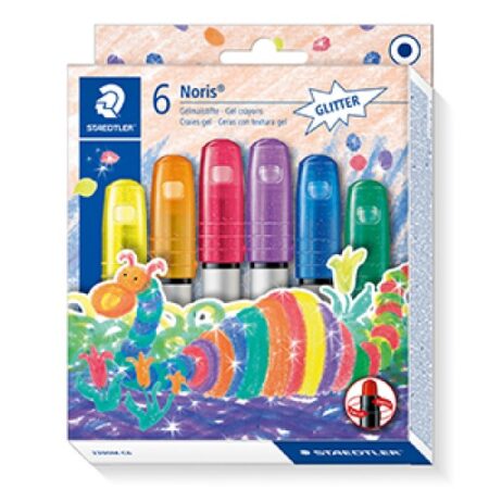 Noris Club gel crayons glitter colours box 6 pcs.