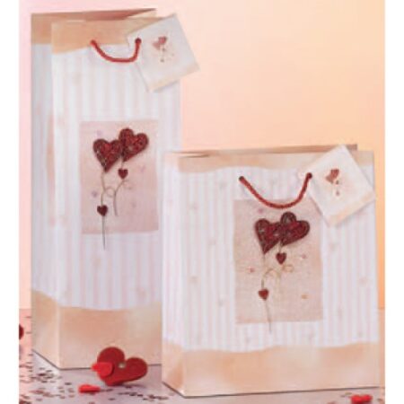 Bag Glitter hearts 23x19x9 cm